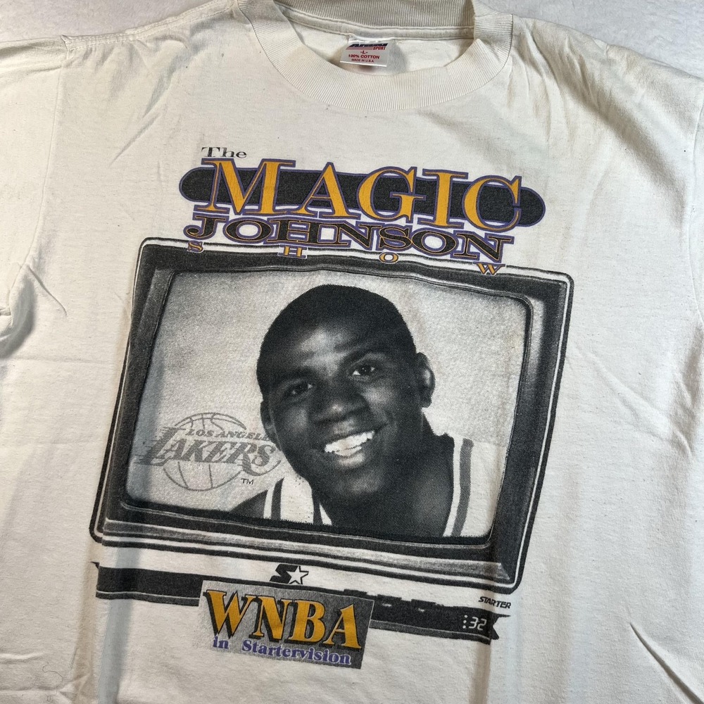 Vintage LALakers Shirt Mens Large NBA Basketball Magic Johnson Show 90s WNBA‎